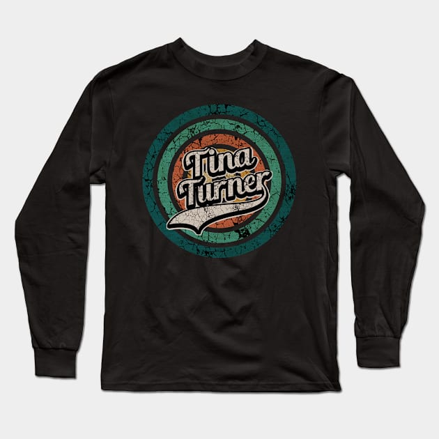 Tina Turner // Retro Circle Crack Vintage Long Sleeve T-Shirt by People Mask